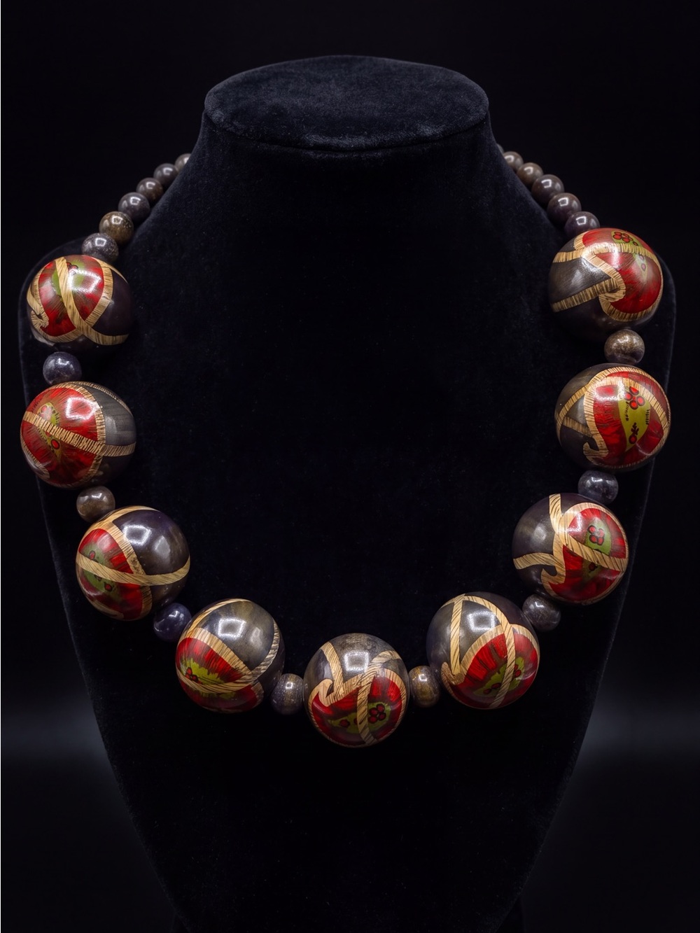 Vintage Sandra David Chunky Decoupage
Statement Necklace